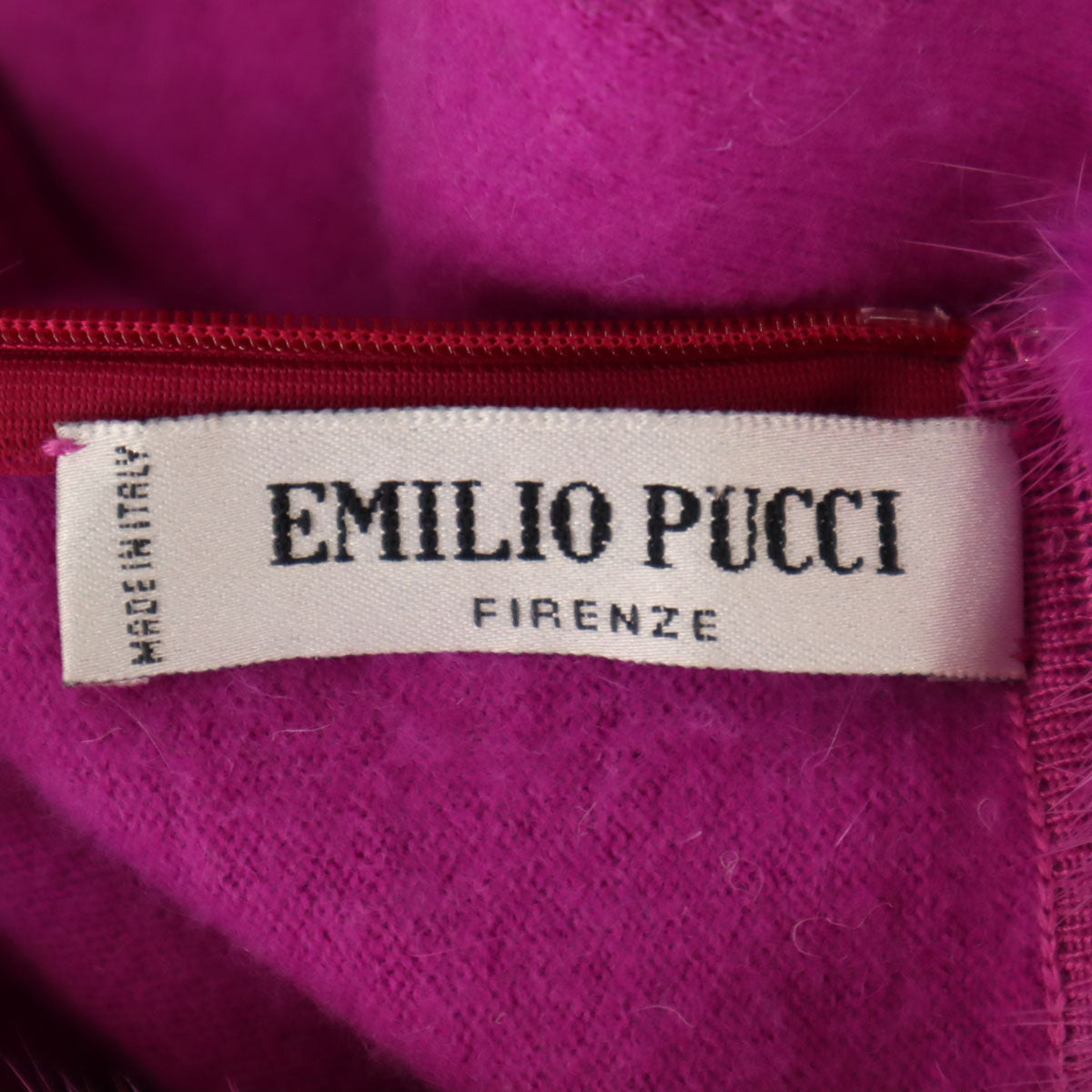 Emilio Pucci エミリオプッチ イタリア製 アンゴラブレンド 長袖 ミンクファー セーター 42 パープル ニット レディース
