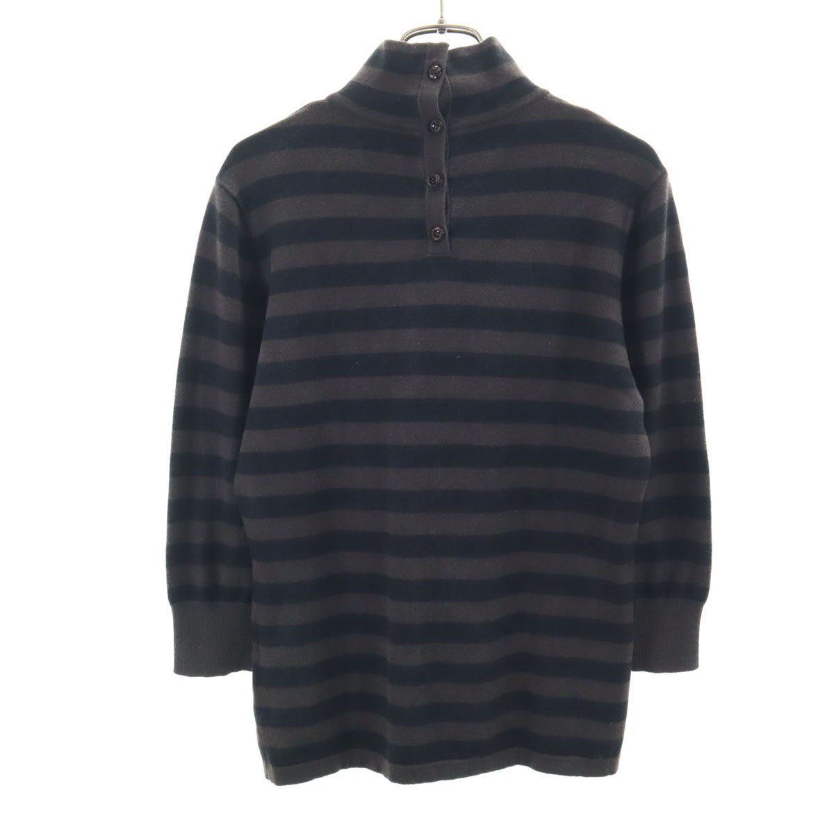MAX MARA Weekend マックスマーラウィークエンド ボーダー柄 7分袖 ハイネック ニット L ブラウン レディース