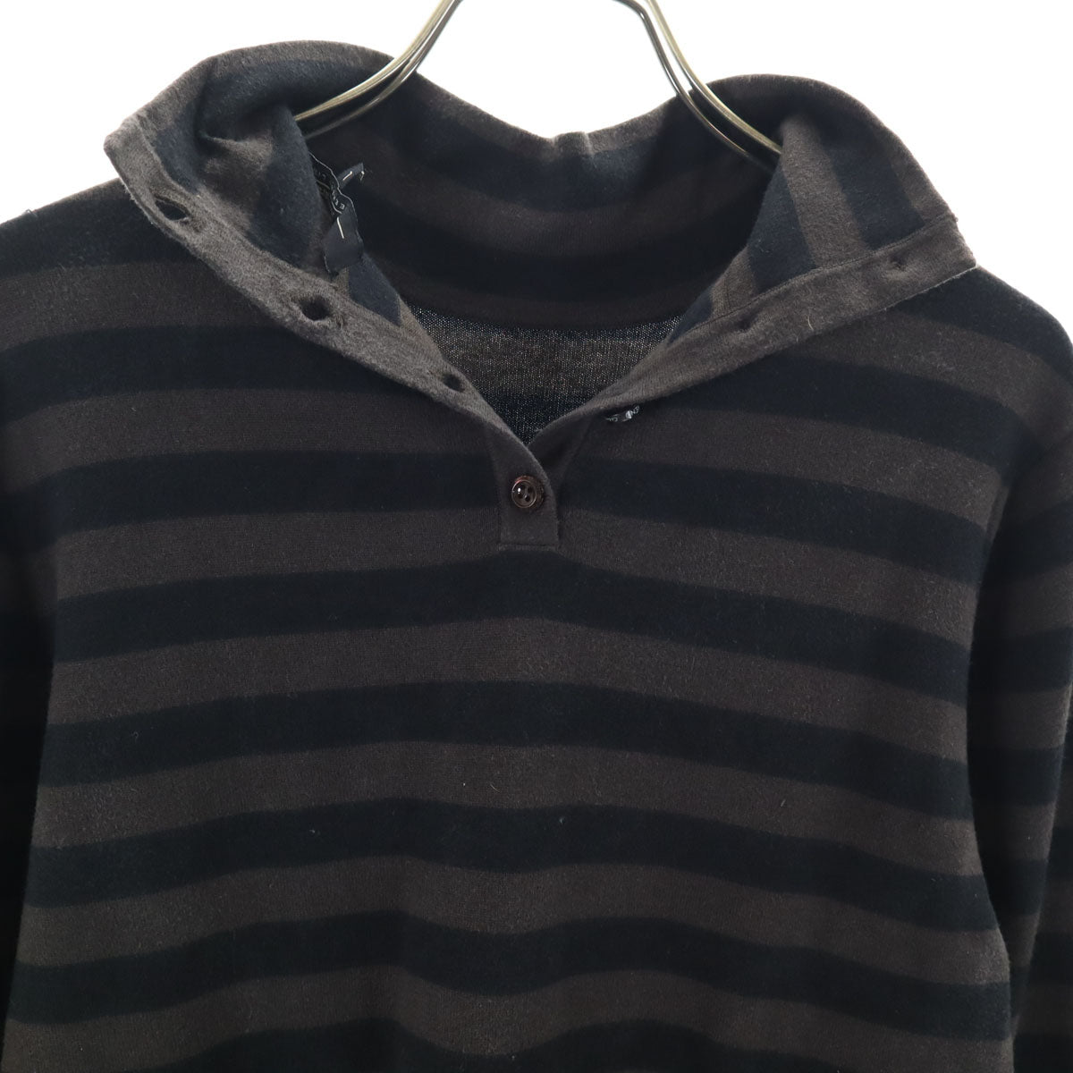 MAX MARA Weekend マックスマーラウィークエンド ボーダー柄 7分袖 ハイネック ニット L ブラウン レディース