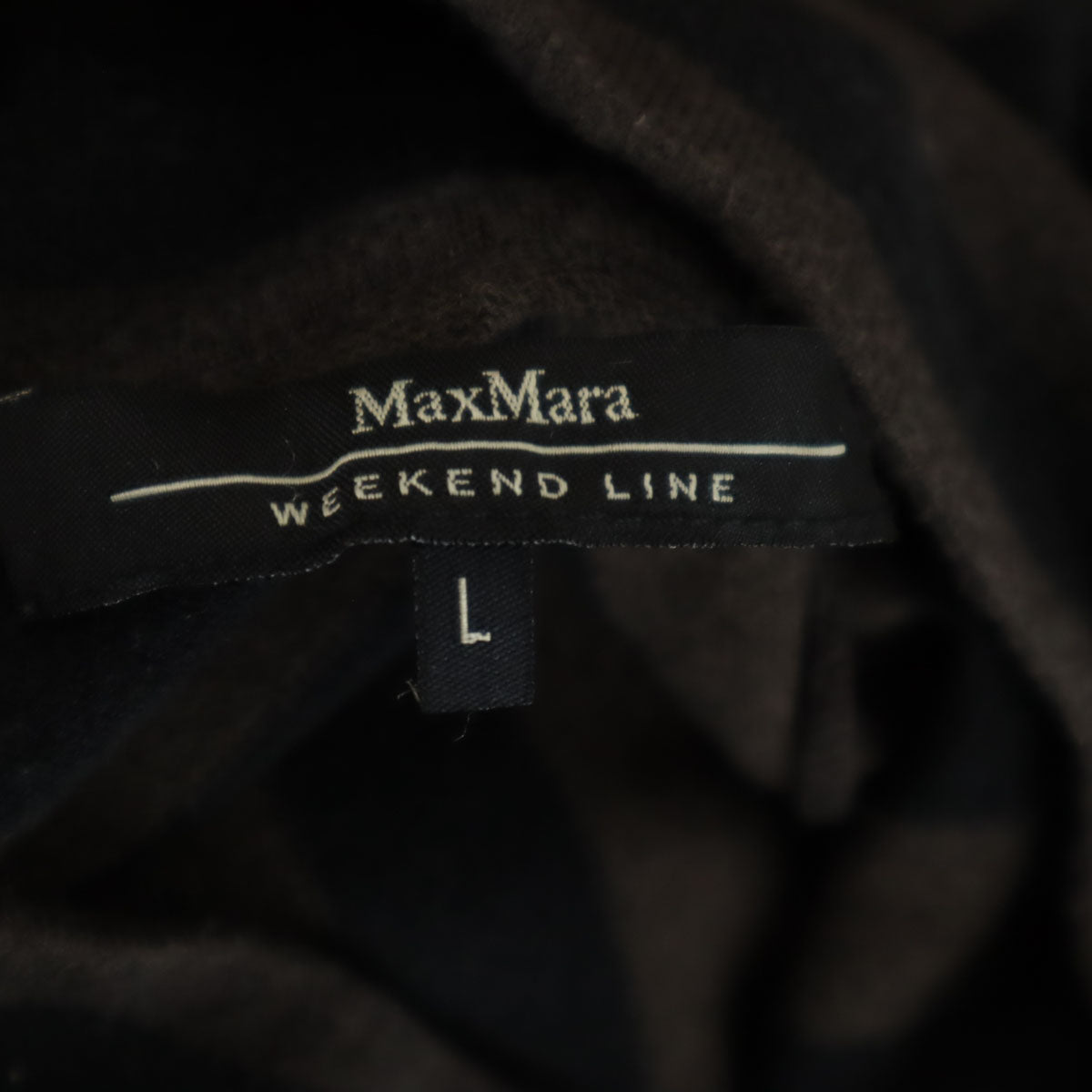 MAX MARA Weekend マックスマーラウィークエンド ボーダー柄 7分袖 ハイネック ニット L ブラウン レディース