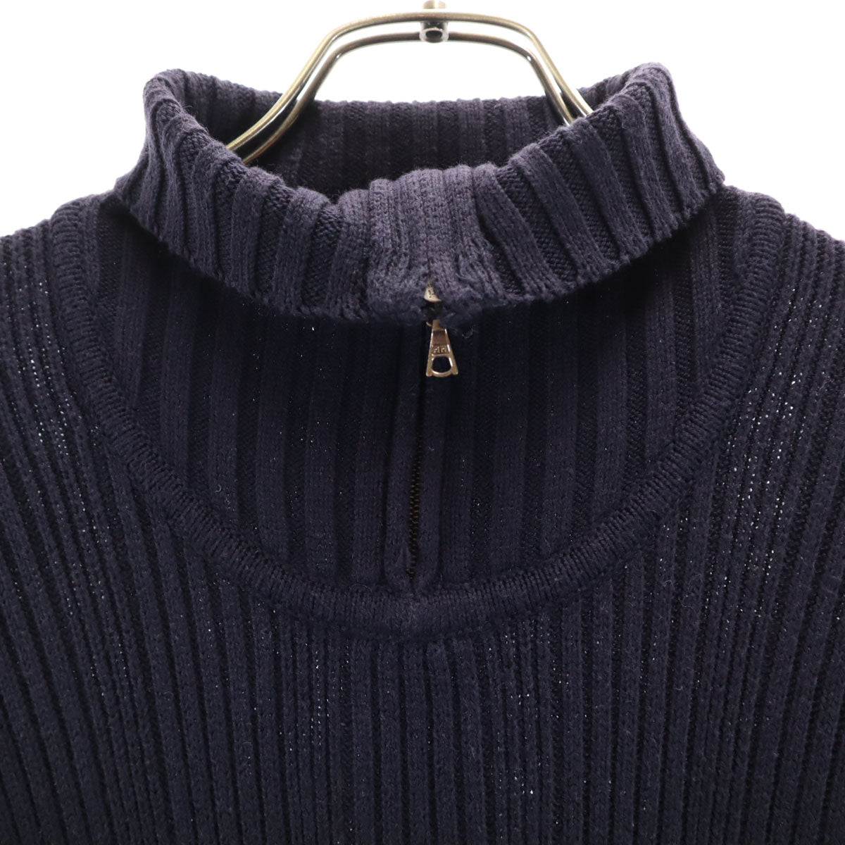 ARMANI EXCHANGE アルマーニエクスチェンジ 90s オールド 長袖 ハイネック リブ ニット S ネイビー レディース