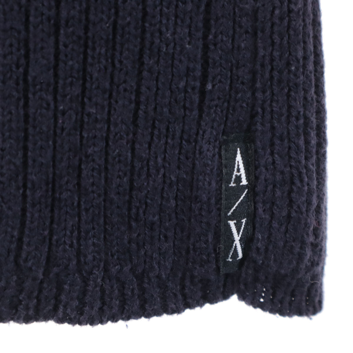 ARMANI EXCHANGE アルマーニエクスチェンジ 90s オールド 長袖 ハイネック リブ ニット S ネイビー レディース