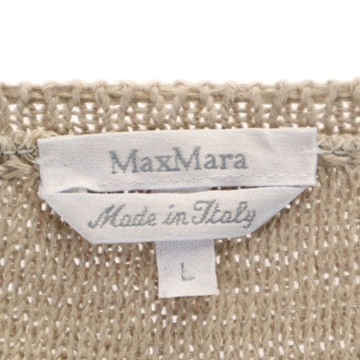 MAX MARA マックスマーラ イタリア製 長袖 ヘンリーネック ニット L ベージュ レディース