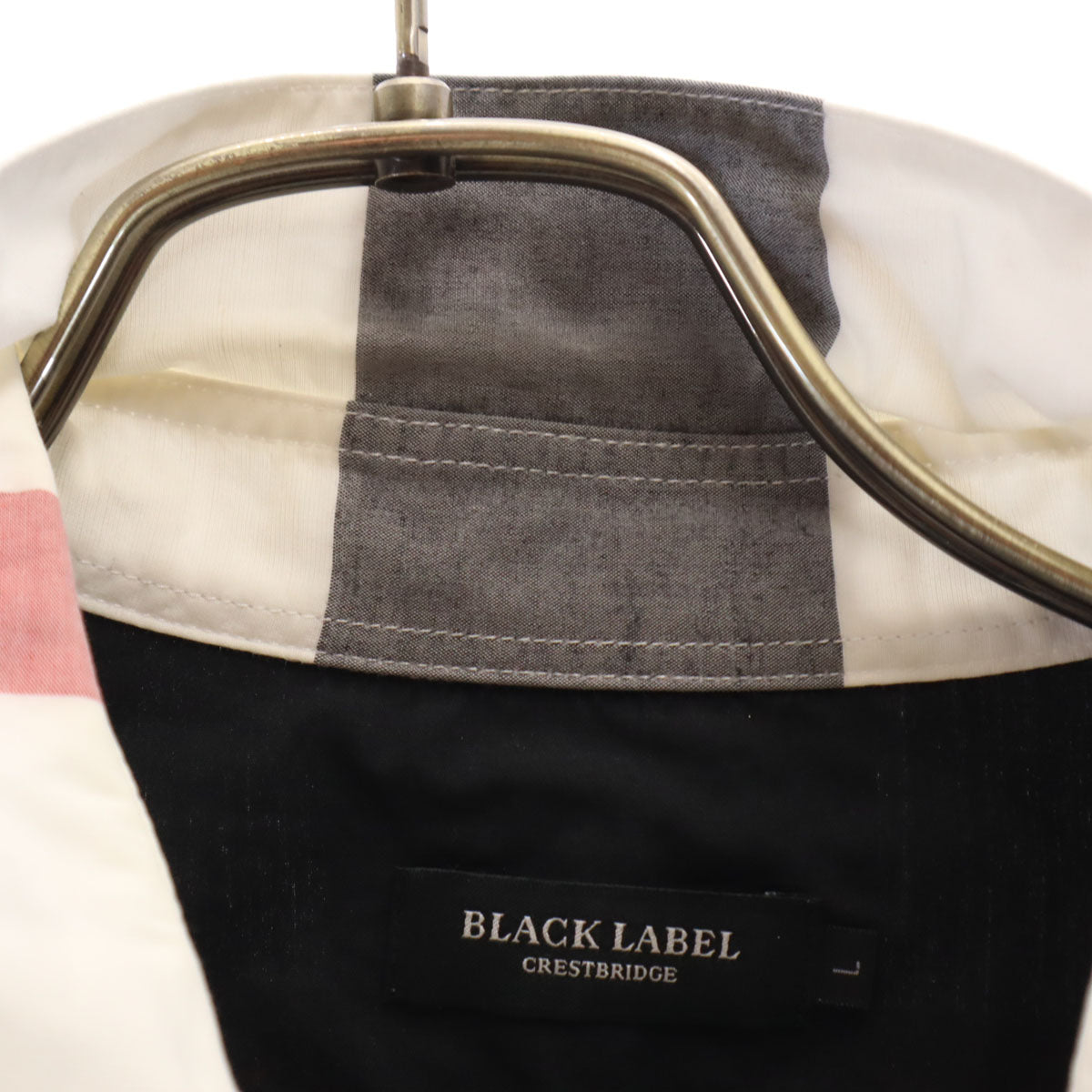 BLACK LABEL CRESTBRIDGE ブラックレーベルクレストブリッジ チェック柄 長袖 シャツ L ホワイト メンズ