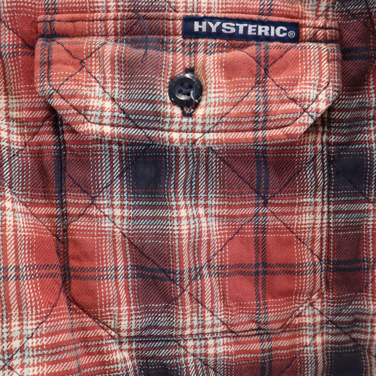 HYSTERICS ヒステリックス チェック柄 長袖 キルティング ボタンダウンシャツ レッド系 ヒステリックグラマー レディース