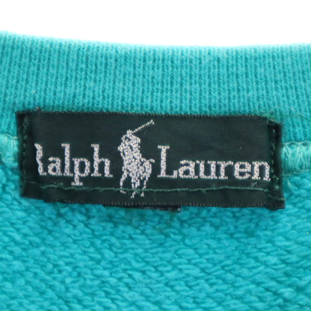 RALPH LAUREN ラルフローレン 80s 緑タグ ヴィンテージ ボーイズ 長袖 スウェット トレーナー ターコイズ レディース