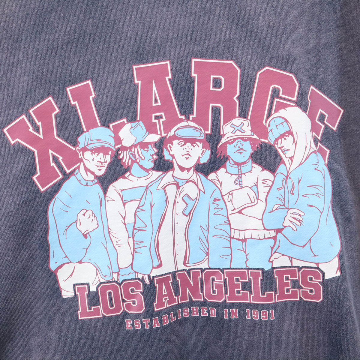 XLARGE エクストララージ 長袖 ブリーチ加工 スウェット トレーナー L ネイビー メンズ