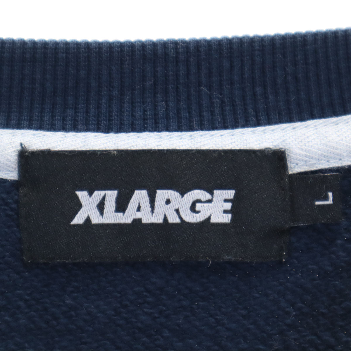 XLARGE エクストララージ 長袖 ブリーチ加工 スウェット トレーナー L ネイビー メンズ