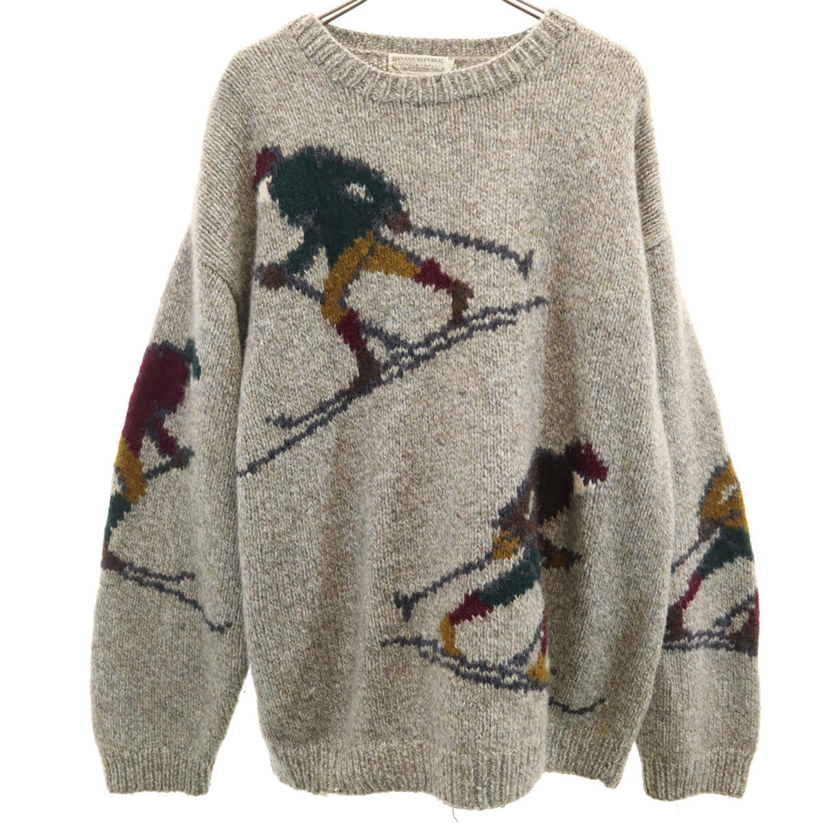 Banana Republic バナナリパブリック 80s 90s オールド スキー 長袖 セーター L アッシュグレー ニット メンズ