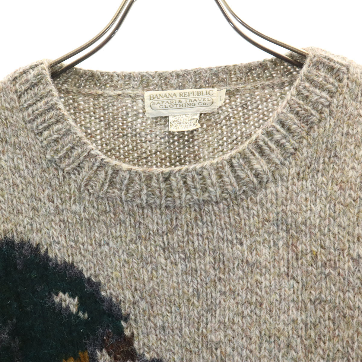 Banana Republic バナナリパブリック 80s 90s オールド スキー 長袖 セーター L アッシュグレー ニット メンズ