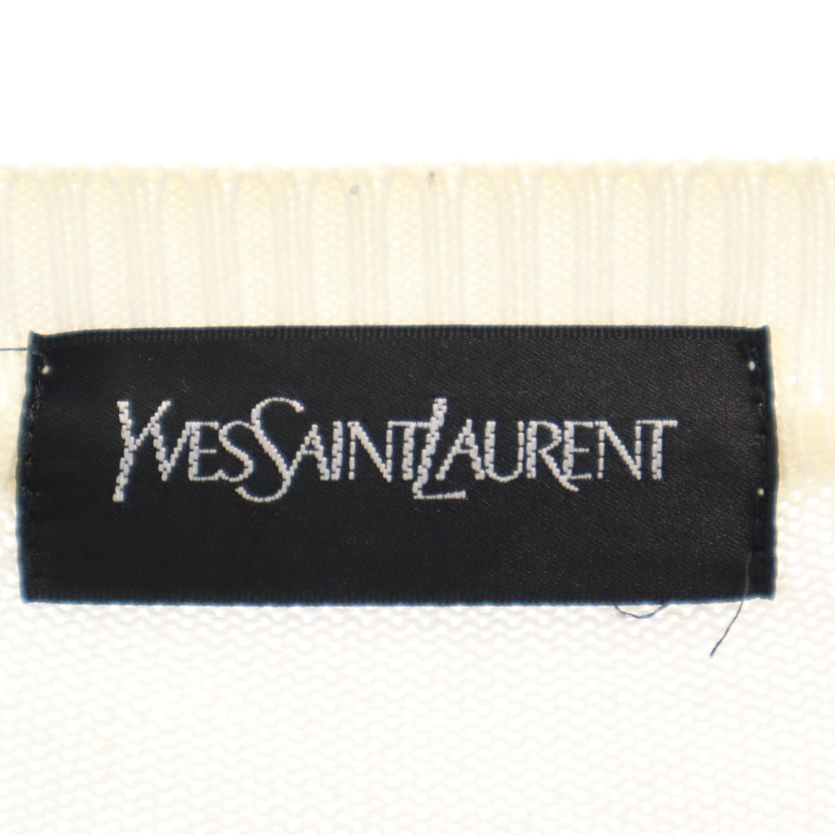 YVES SAINT LAURENT イヴサンローラン 90s オールド ボーダー柄 長袖 ニット LA ホワイト セーター メンズ