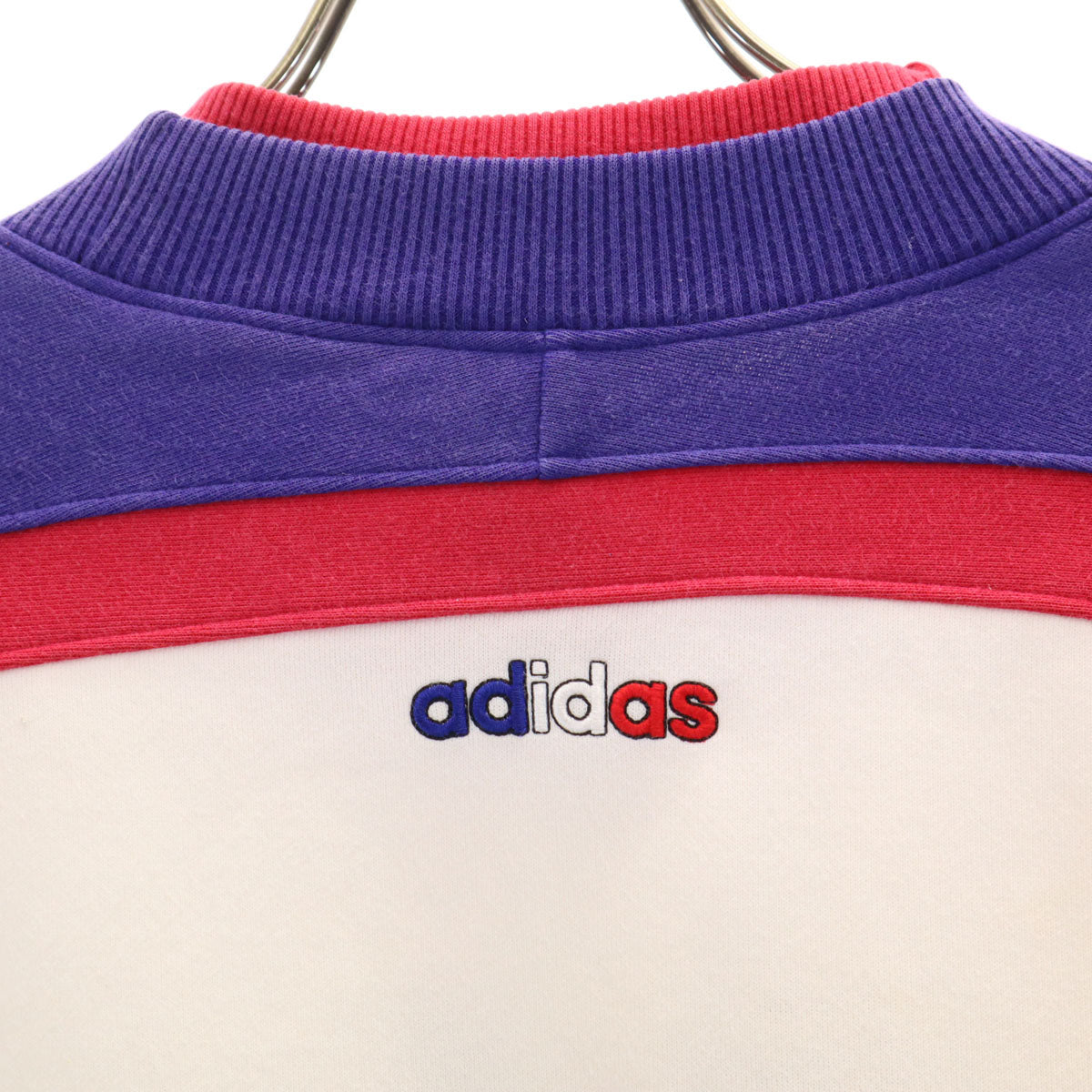 adidas アディダス 80s 日本製 ヴィンテージ 長袖 スウェット トレーナー M-L ホワイト デサント メンズ
