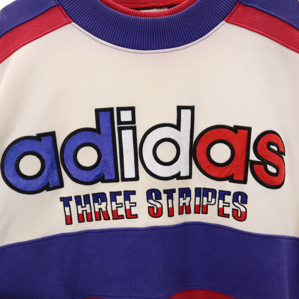 adidas アディダス 80s 日本製 ヴィンテージ 長袖 スウェット トレーナー M-L ホワイト デサント メンズ