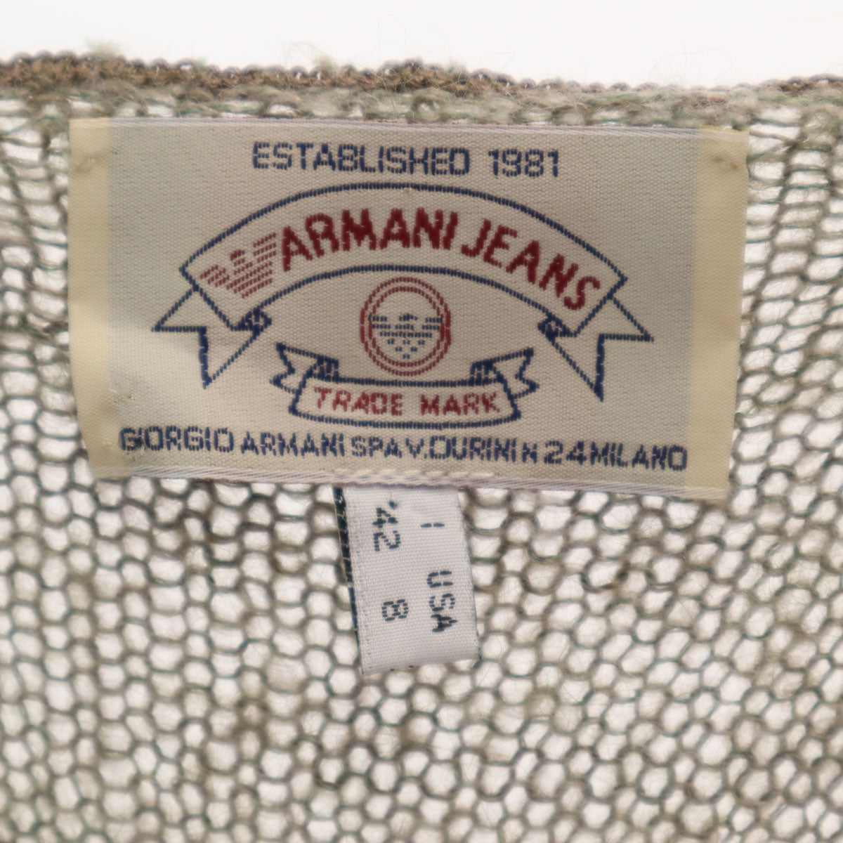 ARMANI JEANS アルマーニジーンズ 90s イタリア製 オールド ニットベスト 42 グレー レディース