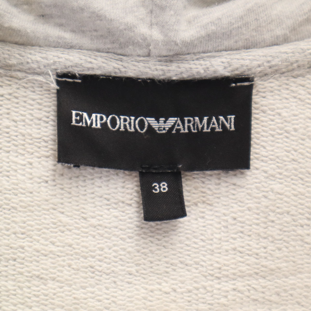 Emporio Armani エンポリオアルマーニ ブルガリア製 長袖 スウェット ジップパーカー 38 グレー レディース