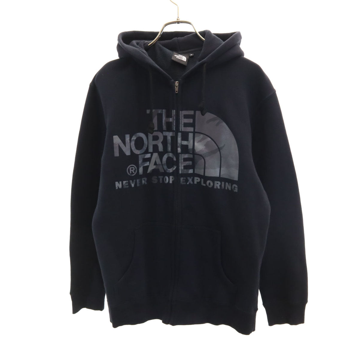 THE NORTH FACE ノースフェイス 長袖 スウェット ジップパーカー L ブラック NT61602X アウトドア 裏起毛 メンズ