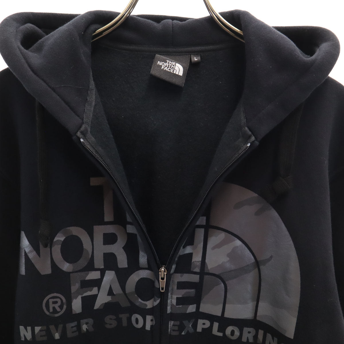 THE NORTH FACE ノースフェイス 長袖 スウェット ジップパーカー L ブラック NT61602X アウトドア 裏起毛 メンズ