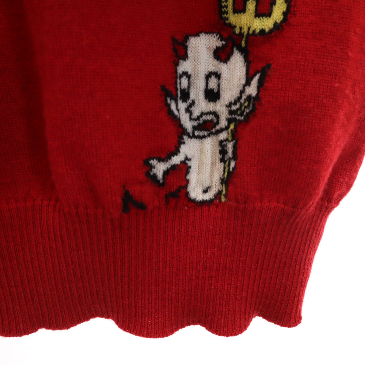LOVEMOSCHINO ラブモスキーノ デビル柄 長袖 ニット M レッド セーター メンズ