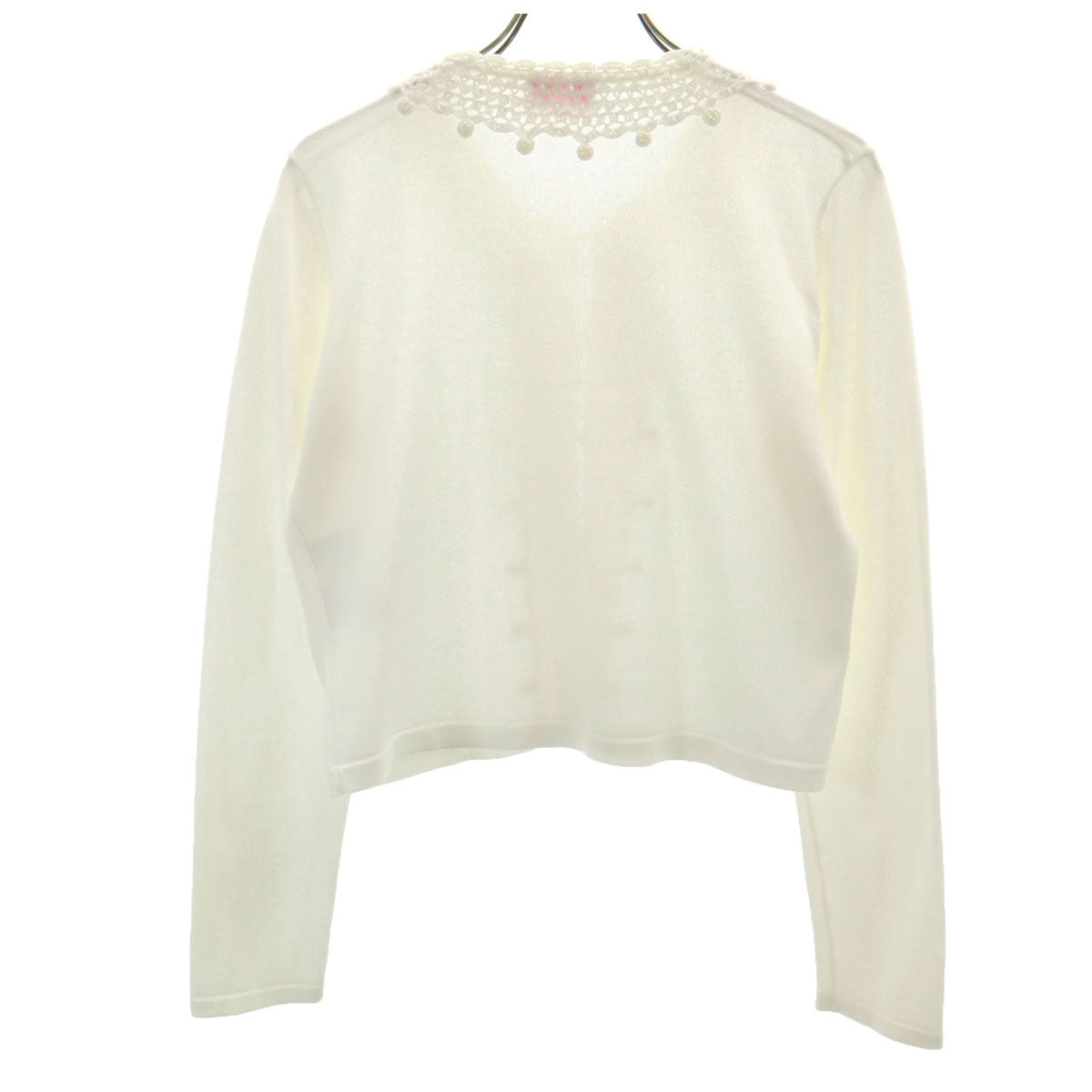 U by ungaro ユーバイウンガロ 長袖 ニットカーディガン M ホワイト 装飾 レディース