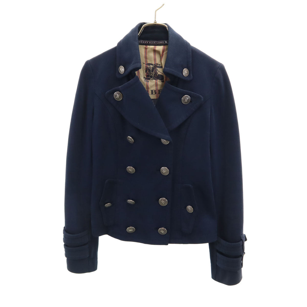 BURBERRY LONDON BLUE LABEL バーバリー ロンドン ブルーレーベル 日本製 ピーコート 38 ネイビー 三陽商会 Pコート レディース