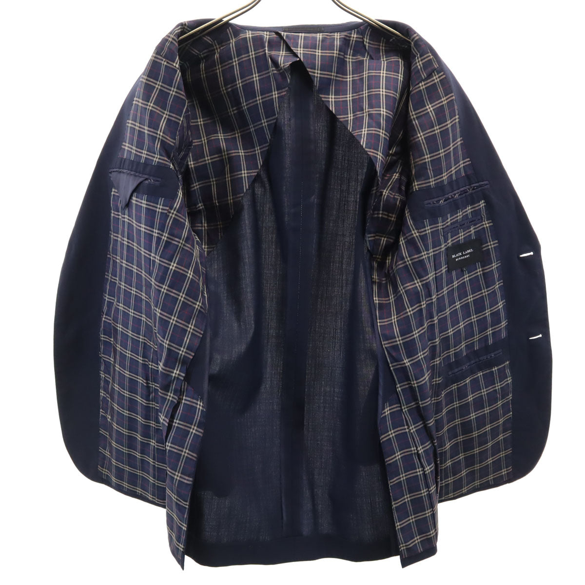 BURBERRY BLACK LABEL バーバリーブラックレーベル テーラードジャケット L ネイビー 三陽商会 ブレザー メンズ