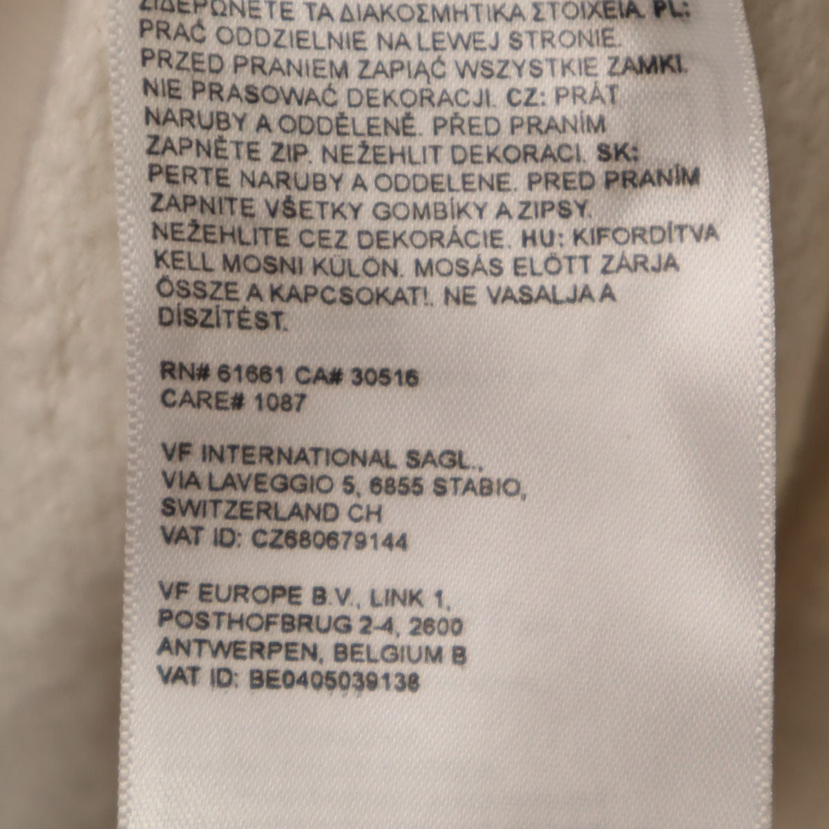 THE NORTH FACE ノースフェイス 長袖 スウェットパーカー M アイボリー CSV9 アウトドア 裏起毛 レディース