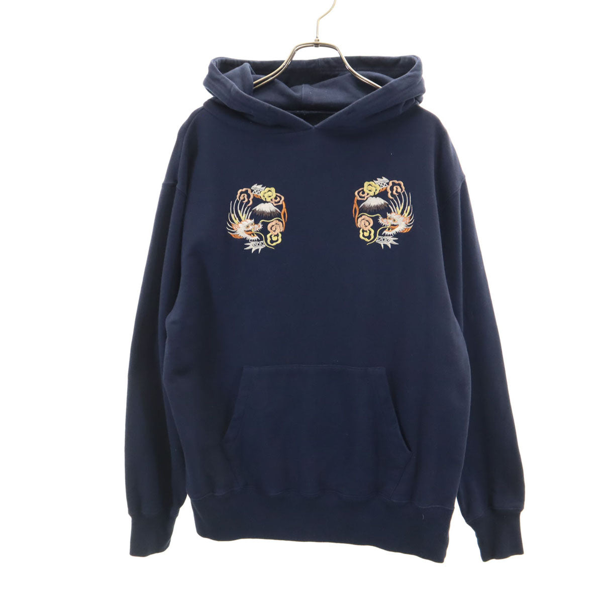 BEAMS ビームス TAILOR TOYO テーラー東洋 別注 日本マップ刺繍 長袖 スカ スウェットパーカー S ネイビー 東洋エンタープライズ 和柄 龍 鷹 鷲 メンズ