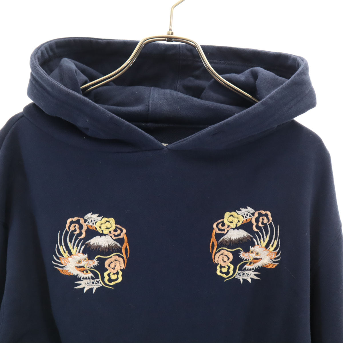 BEAMS ビームス TAILOR TOYO テーラー東洋 別注 日本マップ刺繍 長袖 スカ スウェットパーカー S ネイビー 東洋エンタープライズ 和柄 龍 鷹 鷲 メンズ