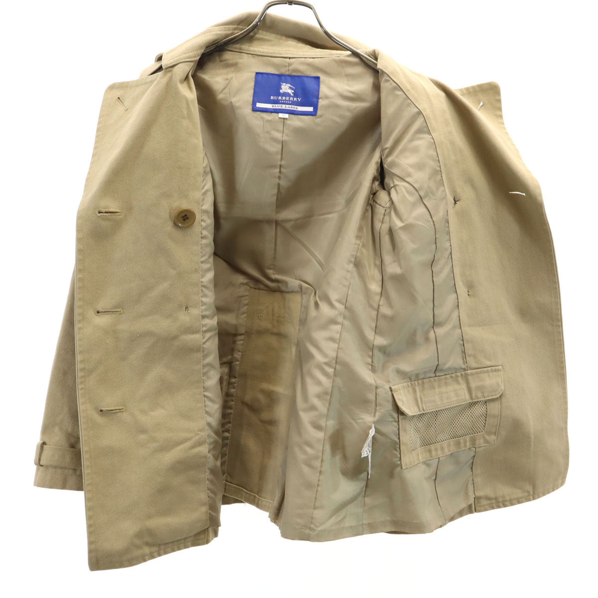 BURBERRY LONDON BLUE LABEL バーバリー ロンドン ブルーレーベル 日本製 トレンチ ジャケット 36 ベージュ 三陽商会 レディース
