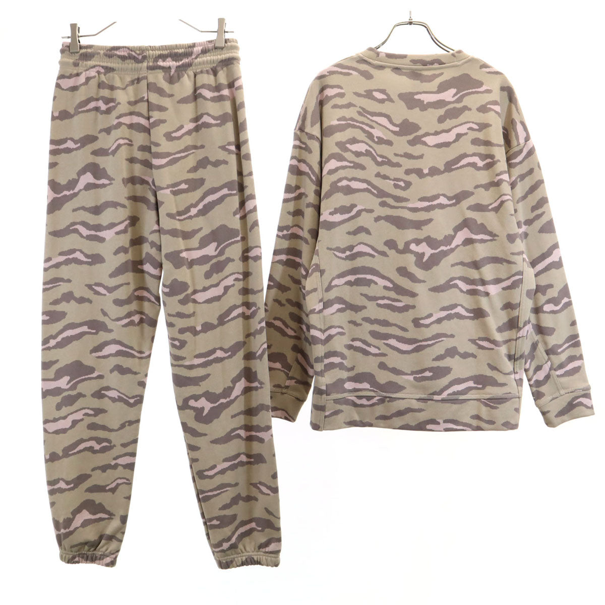 adidas by Stella McCartney アディダスバイステラマッカートニー 未使用 アニマル柄 長袖 スウェット トレーナー 上下 セットアップ S/M ベージュ レディース