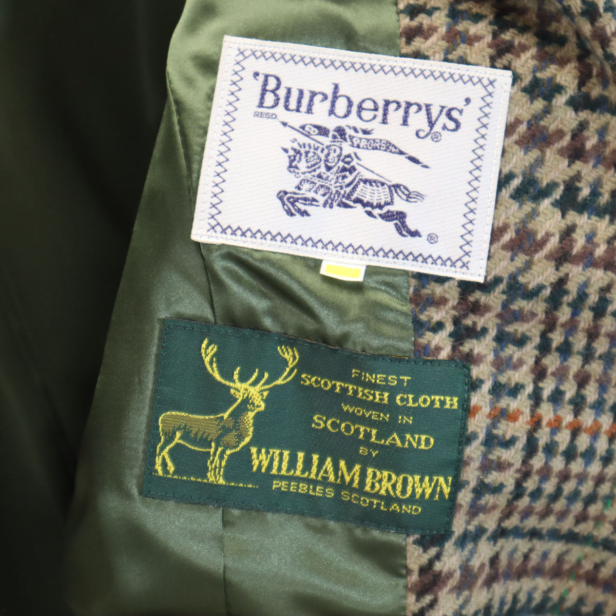 Burberrys バーバリーズ 90s オールド チェック柄 ツイード スカートスーツ 上下 セットアップ 7AR/5AP ベージュ レディース