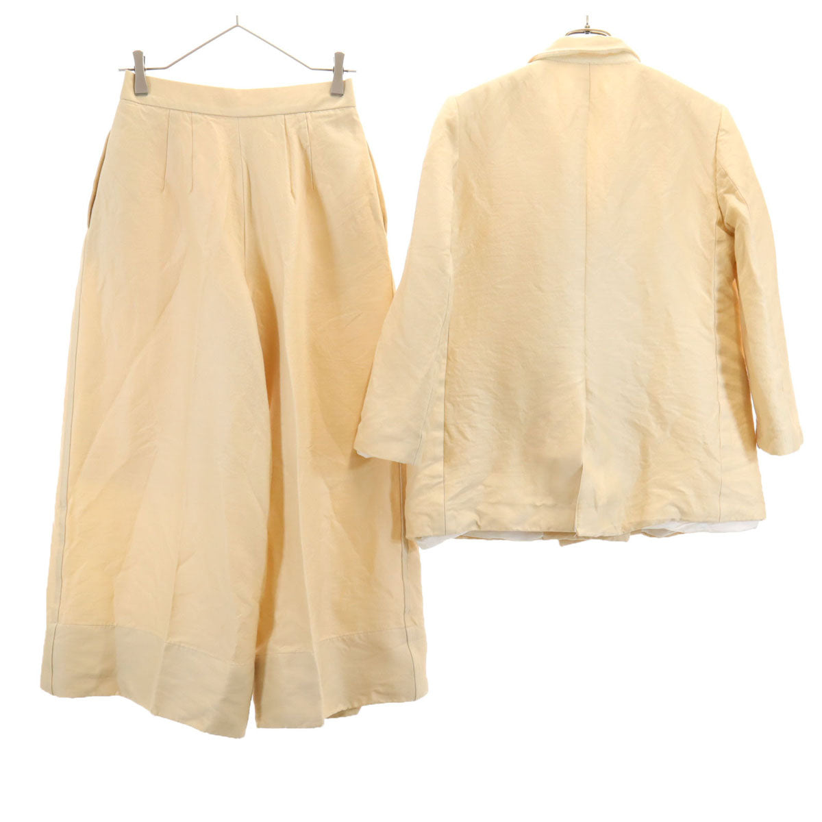 JIL SANDER ジルサンダー イタリア製 ダブル テーラードジャケット 上下 セットアップ 34/32 生成り レディース