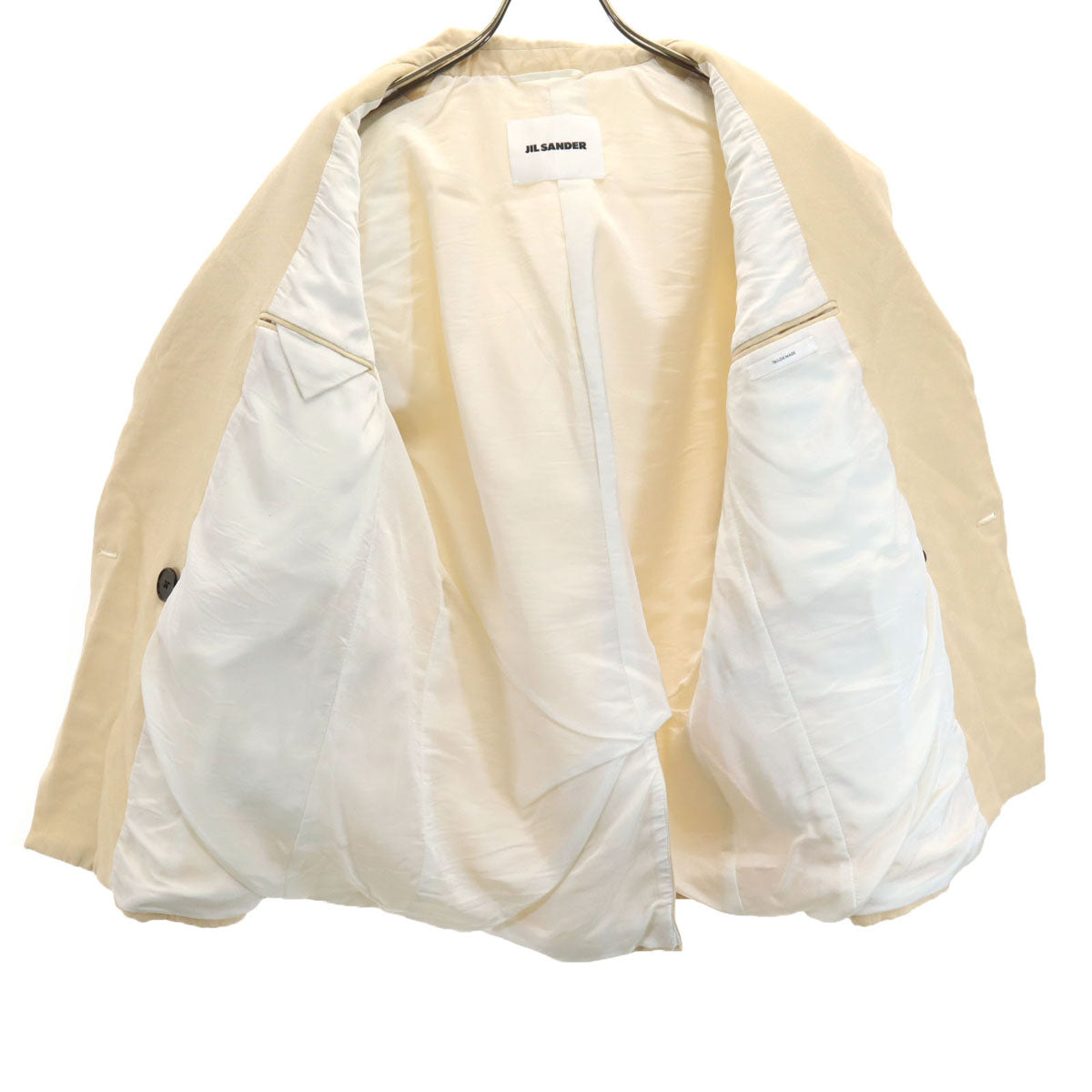 JIL SANDER ジルサンダー イタリア製 ダブル テーラードジャケット 上下 セットアップ 34/32 生成り レディース