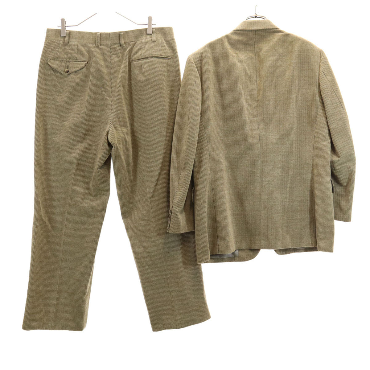 Burberrys バーバリーズ 90s オールド コーデュロイ スーツ 上下 セットアップ AB5/91 カーキブラウン メンズ