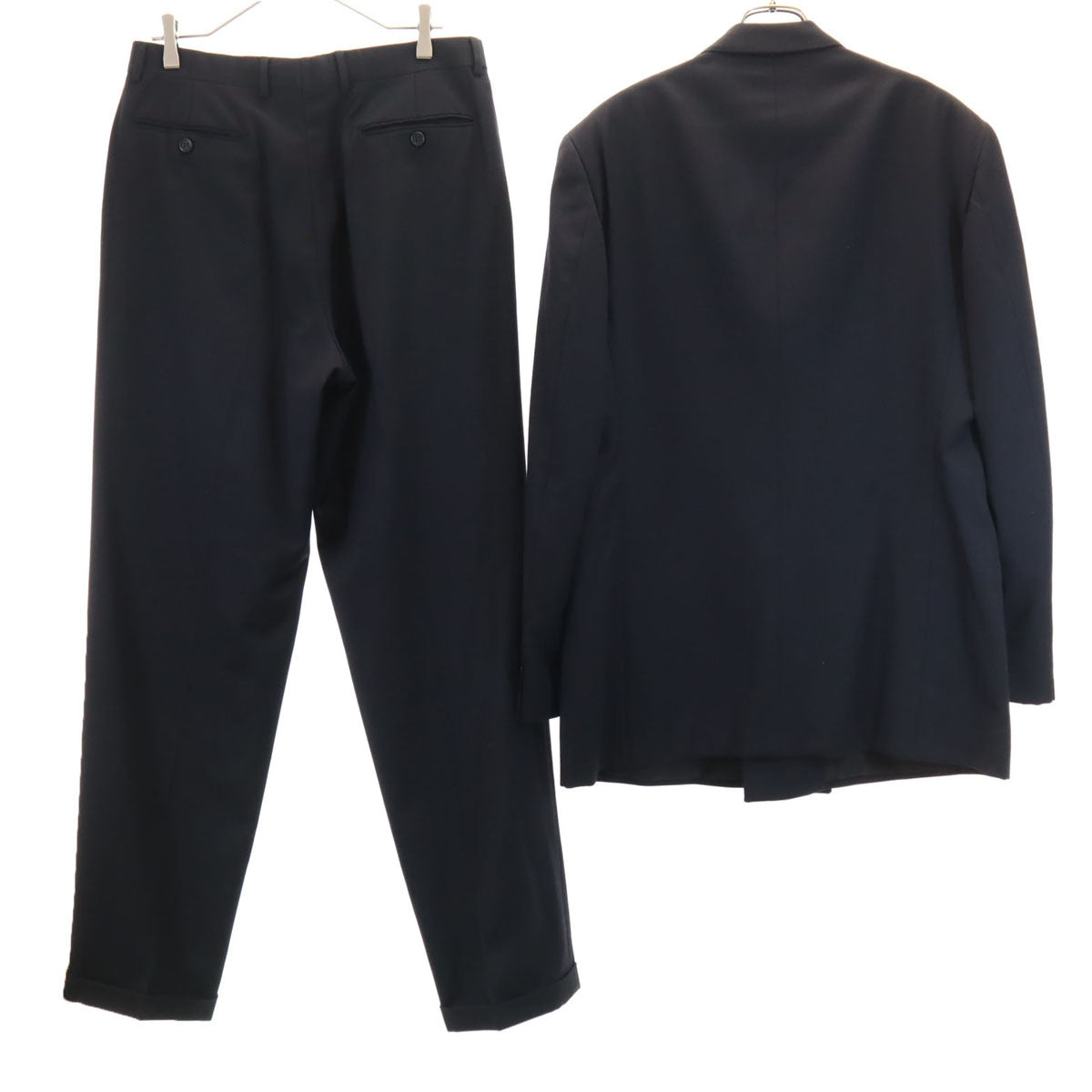 GIORGIO ARMANI LE COLLEZIONI ジョルジオアルマーニ コレッツォーニ 90s イタリア製 オールド ダブル スーツ 上下 セットアップ 50 ブラック メンズ