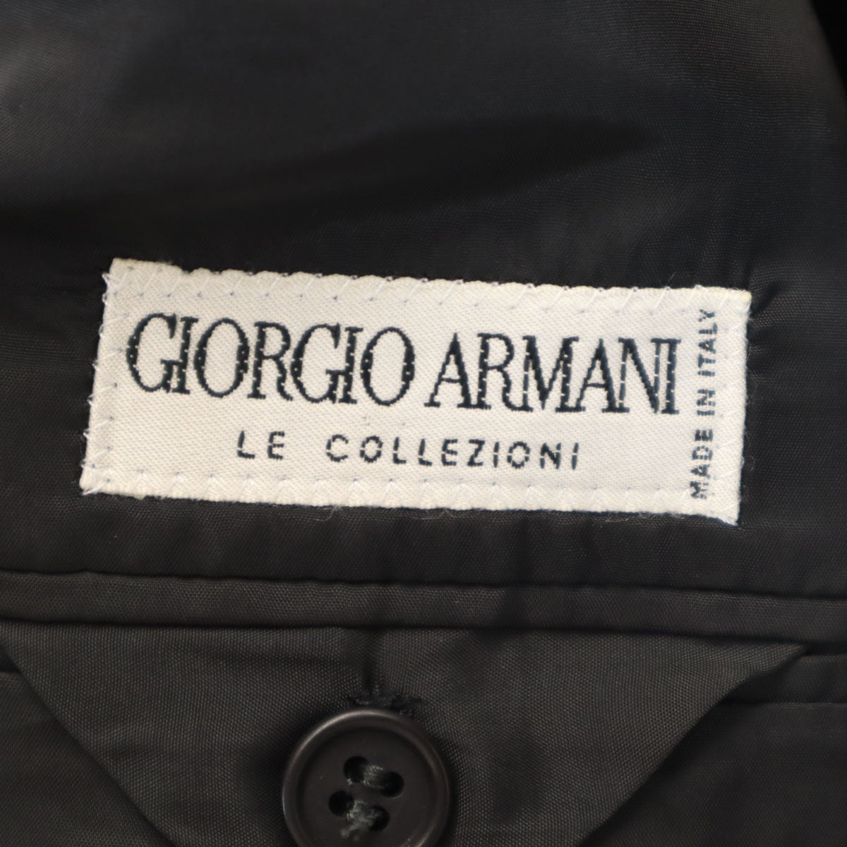 GIORGIO ARMANI LE COLLEZIONI ジョルジオアルマーニ コレッツォーニ 90s イタリア製 オールド ダブル スーツ 上下 セットアップ 50 ブラック メンズ