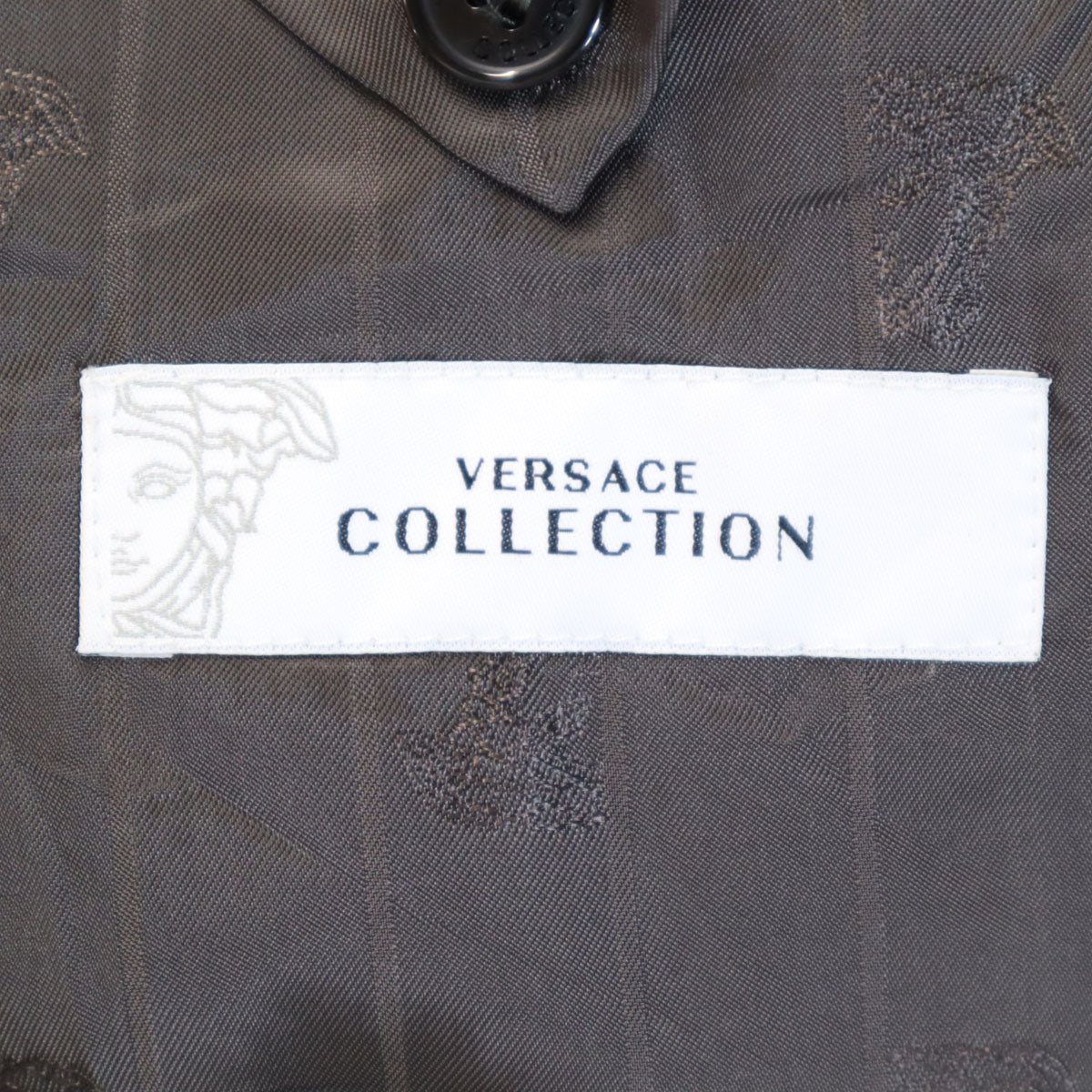 VERSACE COLLECTION ヴェルサーチ コレクション ストライプ柄 スーツ 上下 セットアップ 48 グレー メンズ