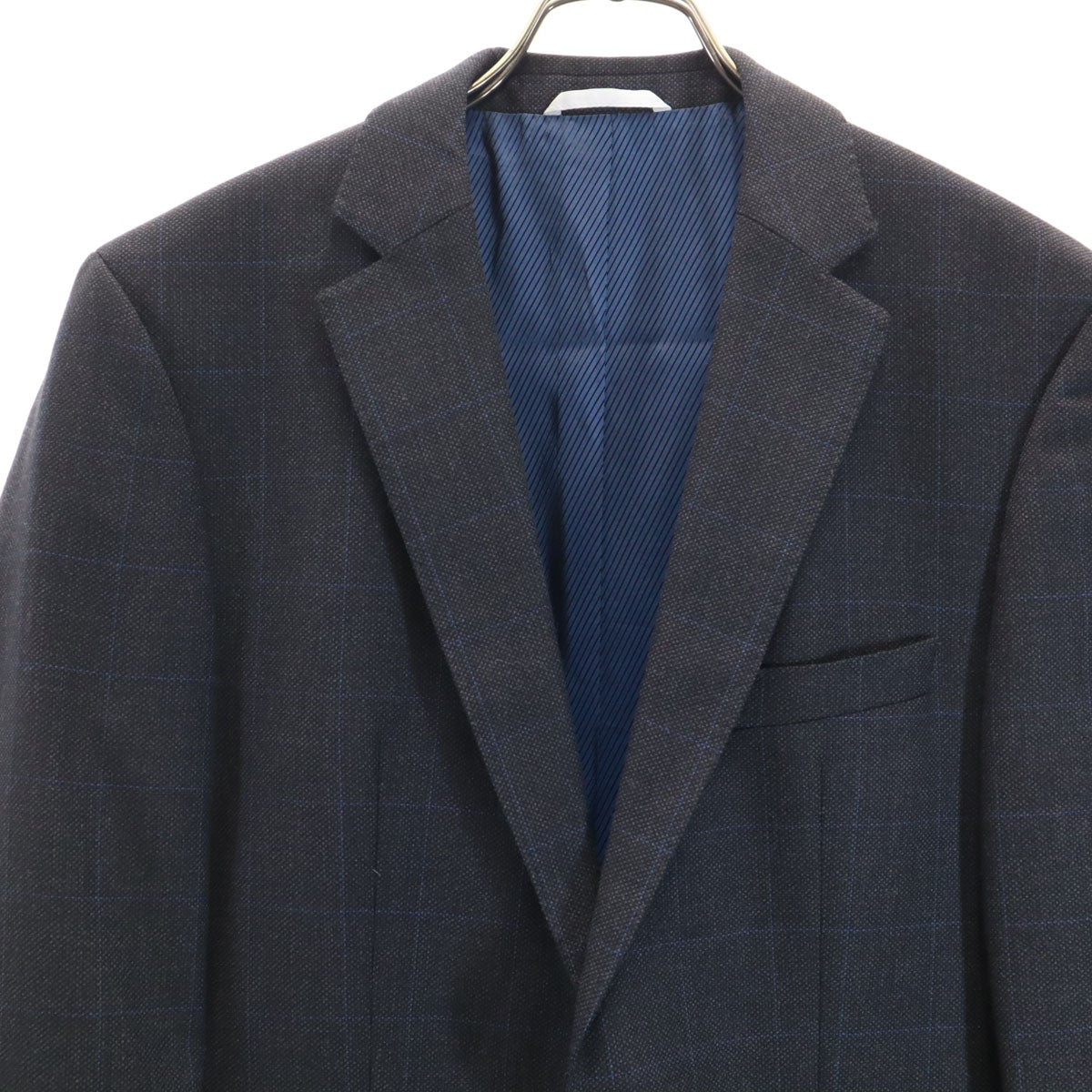 BOSS HUGO BOSS ボスヒューゴボス チェック柄 スーツ 上下 セットアップ 46 チャコール メンズ