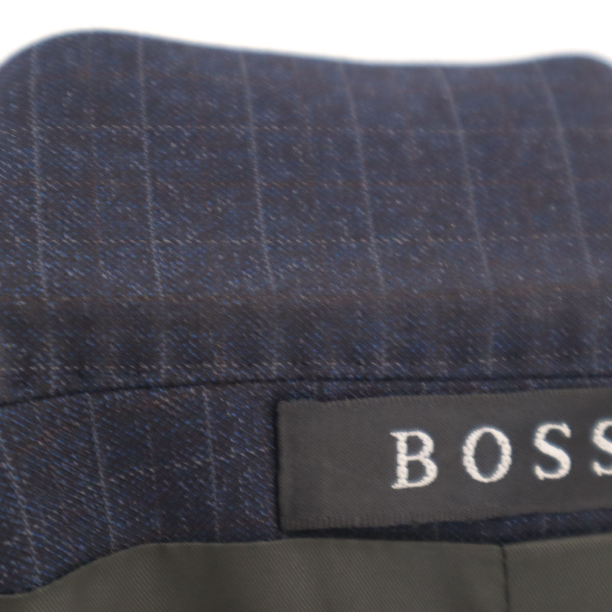 BOSS HUGO BOSS ボスヒューゴボス チェック柄 スーツ 上下 セットアップ 50 ネイビー メンズ