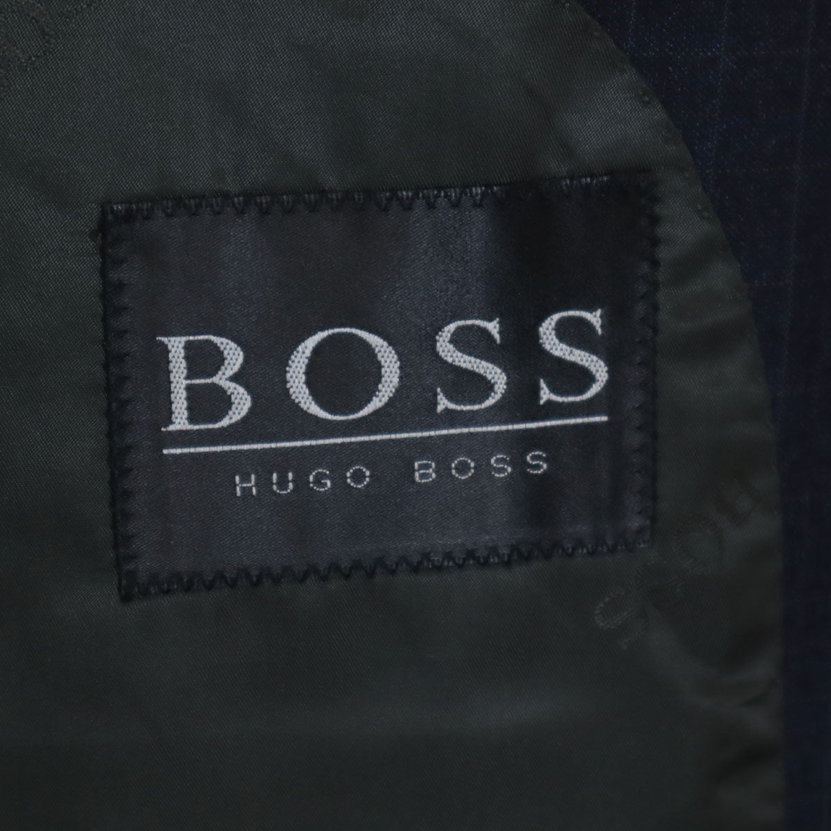 BOSS HUGO BOSS ボスヒューゴボス チェック柄 スーツ 上下 セットアップ 50 ネイビー メンズ