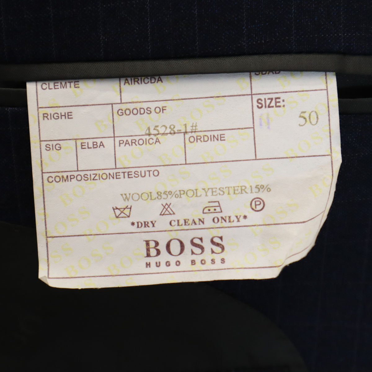 BOSS HUGO BOSS ボスヒューゴボス チェック柄 スーツ 上下 セットアップ 50 ネイビー メンズ