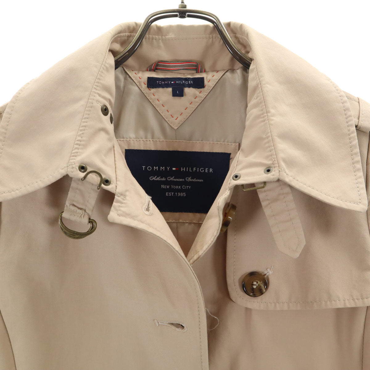 TOMMY HILFIGER トミーヒルフィガー トレンチコート L ベージュ レディース