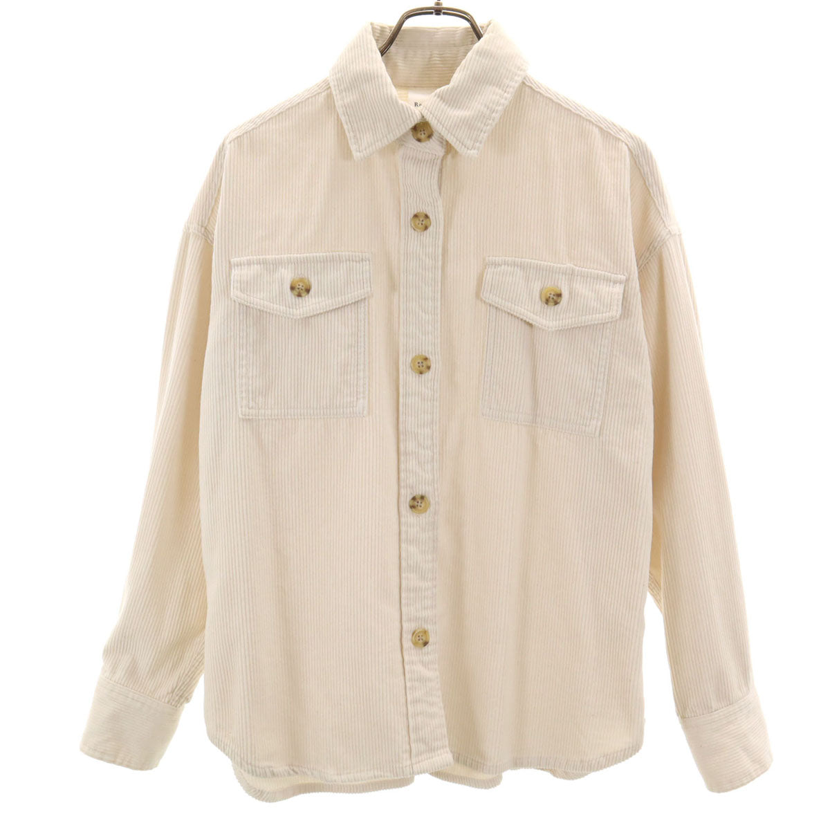 Ray Beams レイビームス 長袖 コーデュロイシャツ アイボリー レディース