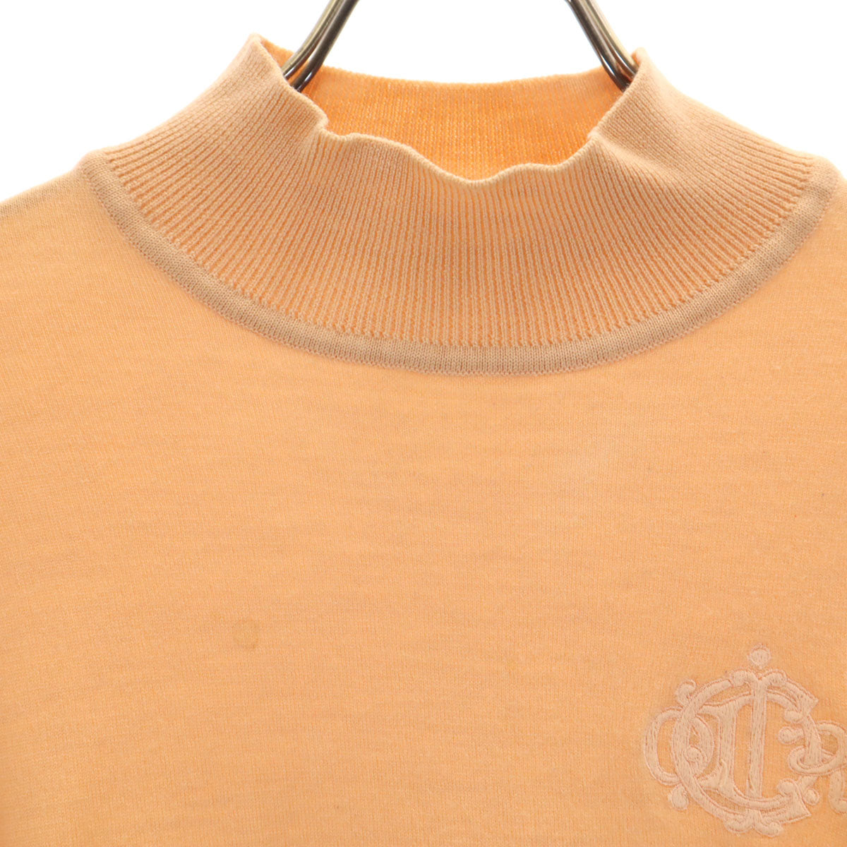 Christian Dior クリスチャンディオール 90s オールド 長袖 モックネック ニット L オレンジ セーター レディース