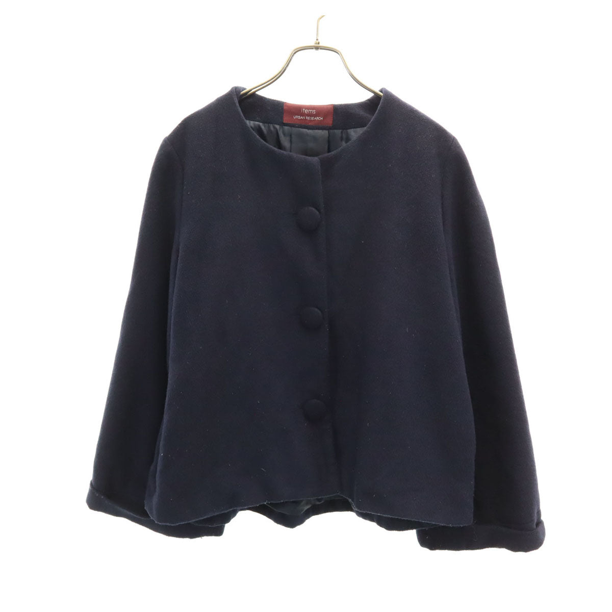 ITEMS URBAN RESEARCH アイテムズアーバンリサーチ ノーカラー ジャケット ONE ネイビー系 レディース