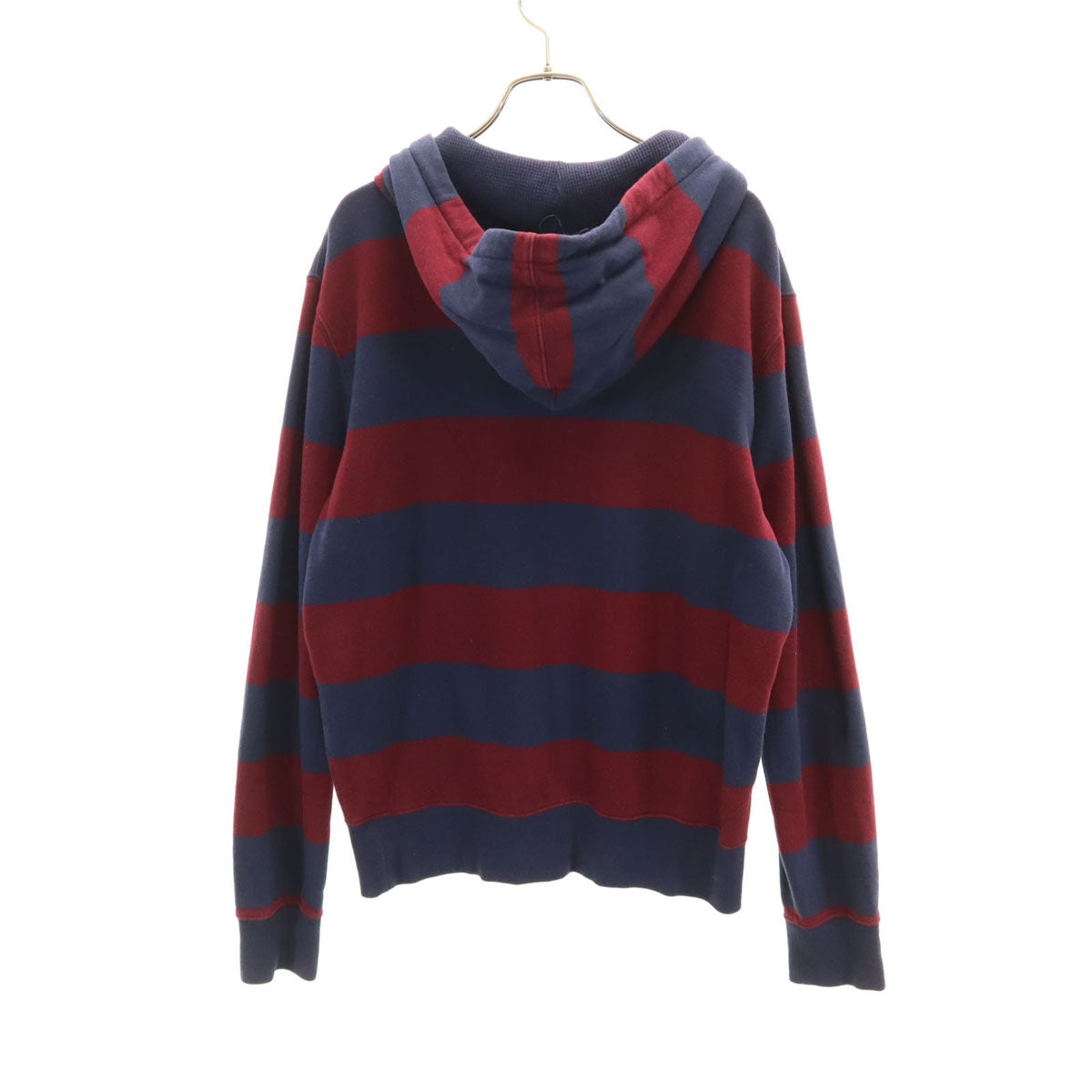 Polo by Ralph Lauren ポロバイラルフローレン ボーダー 長袖 ラガー スウェットパーカー M ネイビー系 裏起毛 メンズ