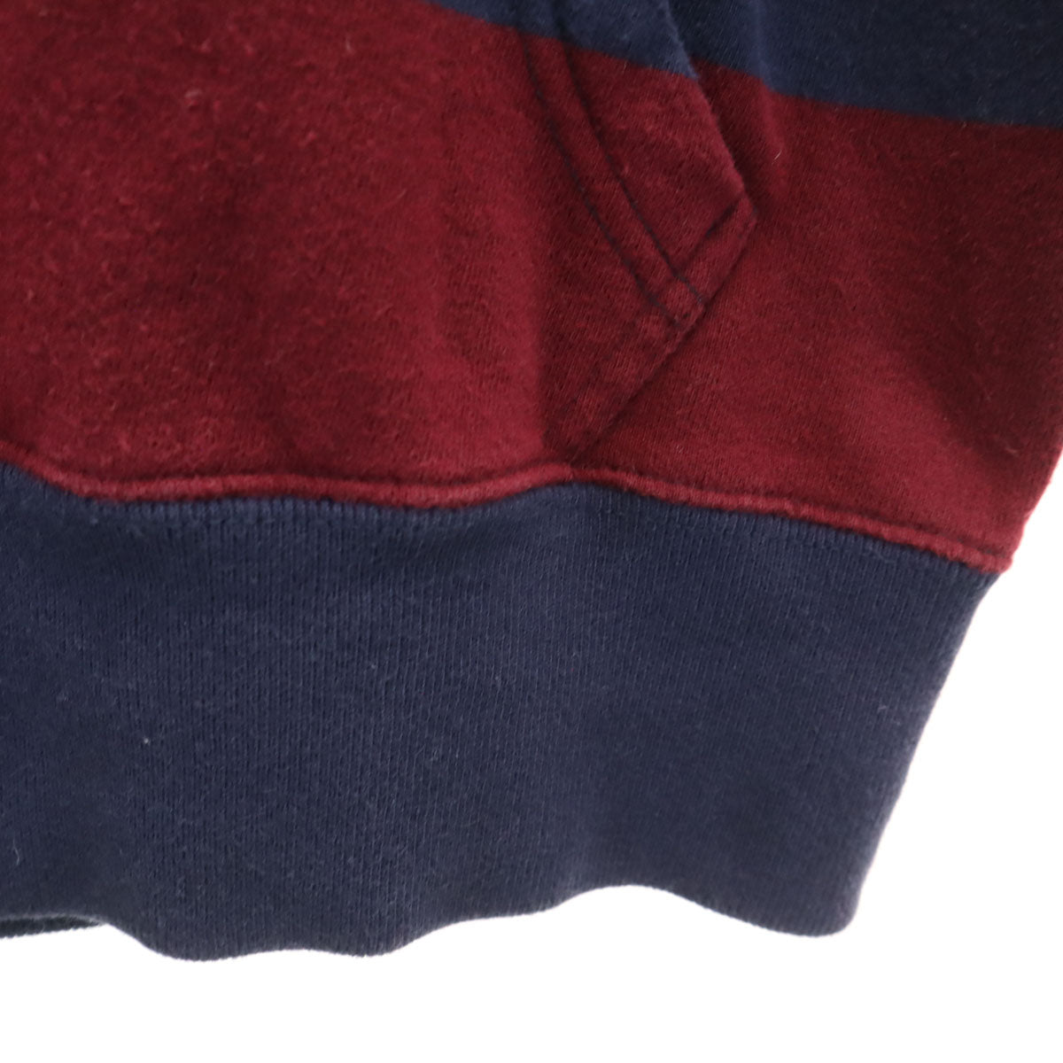Polo by Ralph Lauren ポロバイラルフローレン ボーダー 長袖 ラガー スウェットパーカー M ネイビー系 裏起毛 メンズ