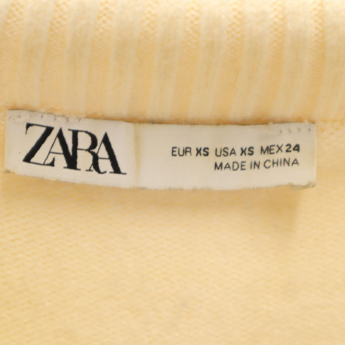 ZARA ザラ ボーダー 長袖 Vネック セーター XS オフホワイト ニット レディース