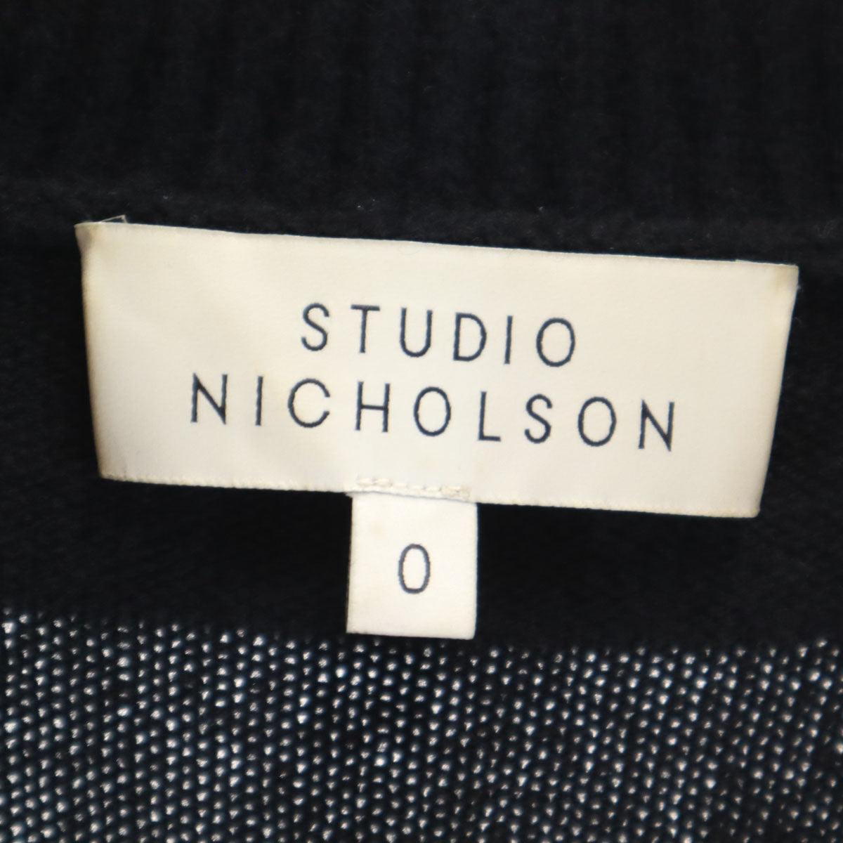 STUDIO NICHOLSON スタジオニコルソン 長袖 ハーフジップ ニット 0 ブラック セーター メンズ