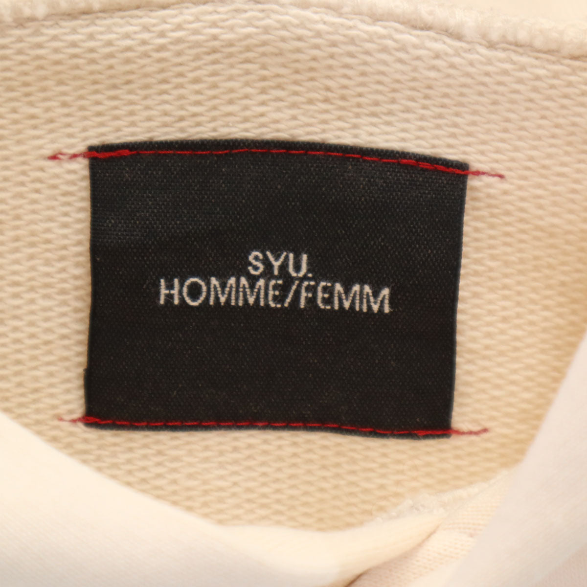 SYU.HOMME FEMM シュウ オム フェム 長袖 スウェットパーカー 1 アイボリー メンズ